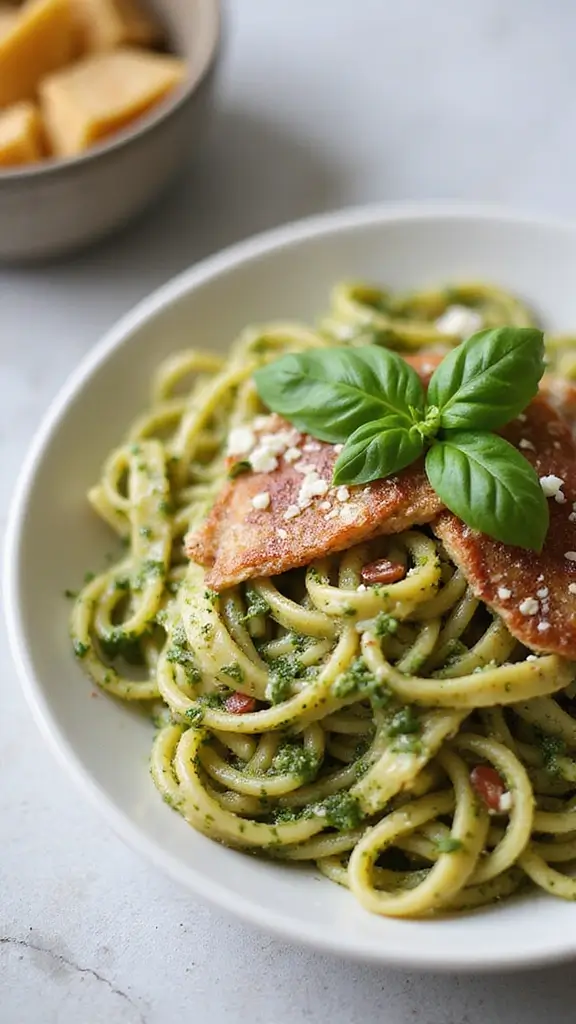 10 Authentic Takes on Creamy Pasta Carbonara - 6. Pesto Carbonara: Fresh and Fragrant