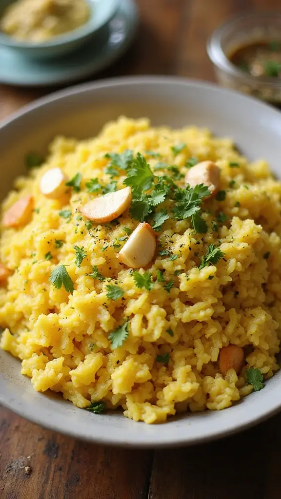 10 Colorful and Aromatic Yellow Rice Recipes That Are Easy to Cook - 10. Herb and Garlic Yellow Rice