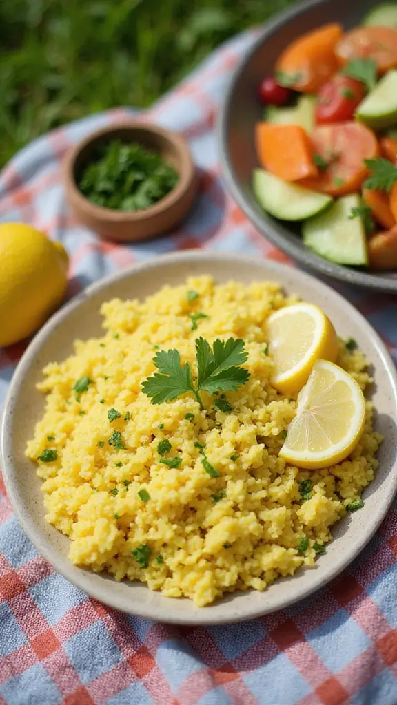 10 Colorful and Aromatic Yellow Rice Recipes That Are Easy to Cook - 5. Lemon Herb Yellow Rice