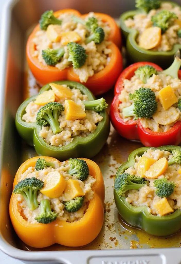 10 Healthy and Delicious Chicken with Broccoli Recipes - 9. Chicken and Broccoli Stuffed Peppers