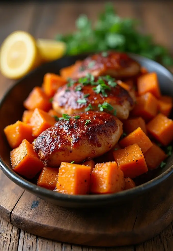 Best Recipes for Dinner with Chicken That Everyone Will Enjoy - 7. BBQ Chicken and Sweet Potato Bake