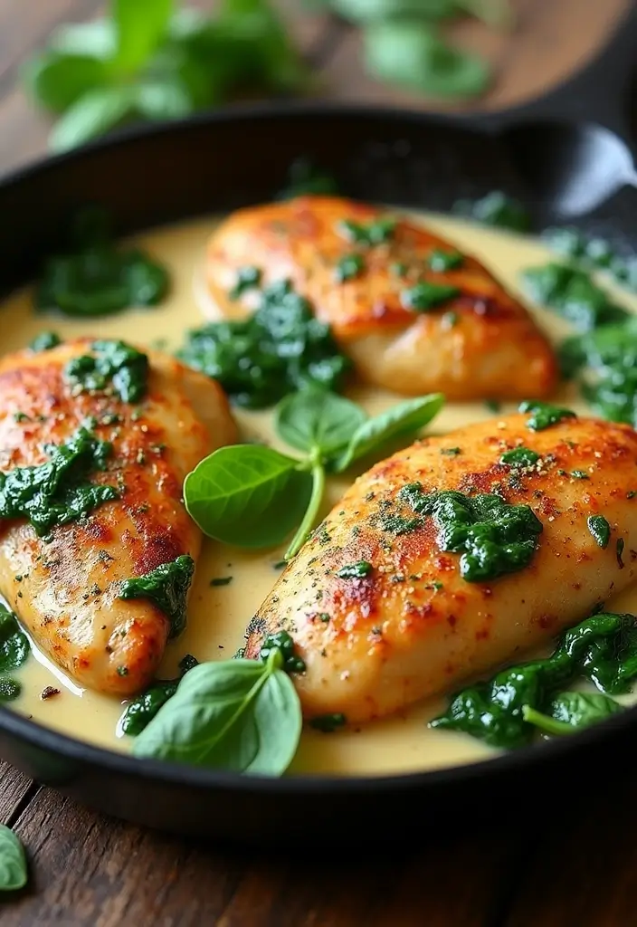 Chicken with Spinach Recipes Packed with Flavor and Nutrition - 1. Creamy Spinach and Chicken Skillet
