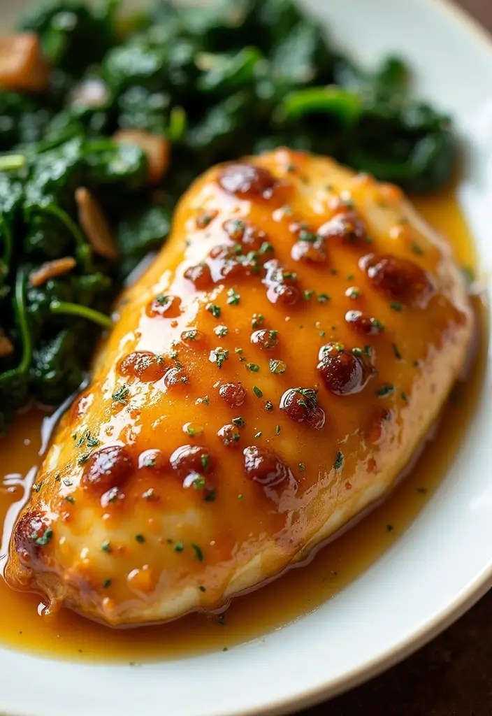 Chicken with Spinach Recipes Packed with Flavor and Nutrition - 9. Honey Mustard Chicken with Spinach
