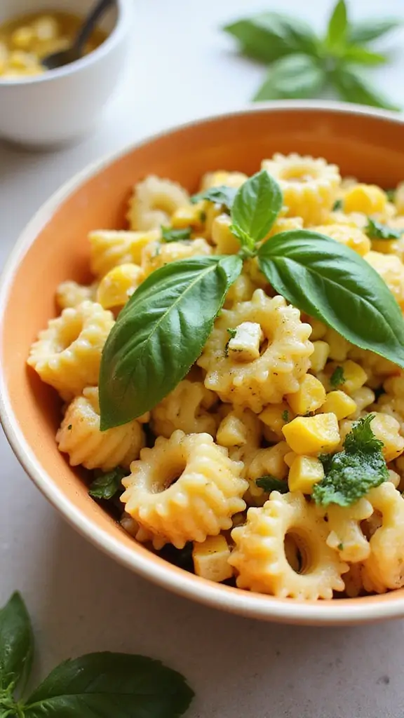 Colorful and Flavorful: Easy Italian Pasta Salad Recipes for Meal Prep - 9. Sweet Corn and Basil Pasta Salad