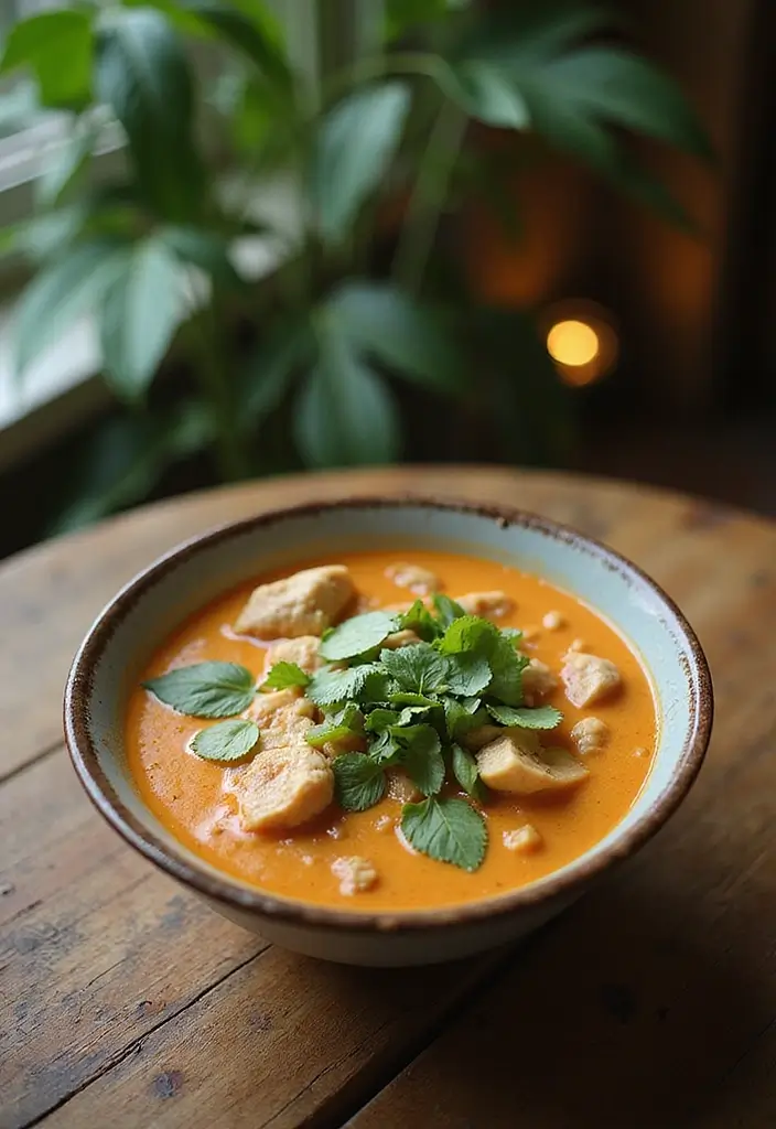 Comforting Recipes with Chicken Broth to Warm Your Soul - 10. Thai Coconut Chicken Soup (Tom Kha Gai)