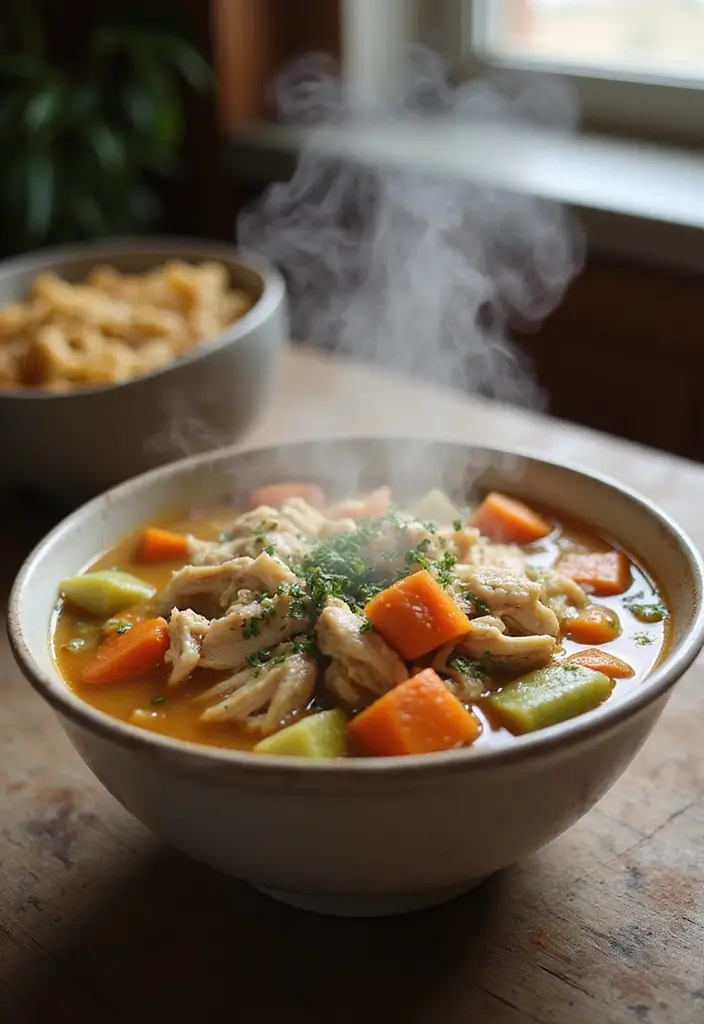 Creative Recipes with Shredded Chicken You Can Make Fast - 7. Shredded Chicken Soup