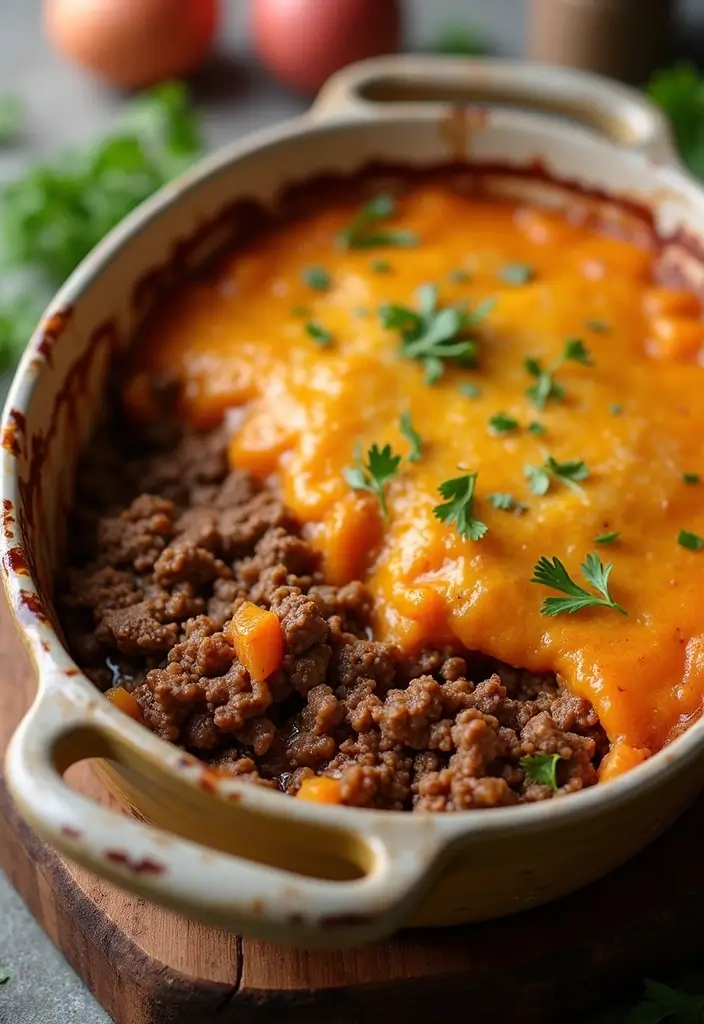 Crockpot Recipes with Ground Beef for Stress-Free Meals - 9. Ground Beef Casserole with Sweet Potatoes