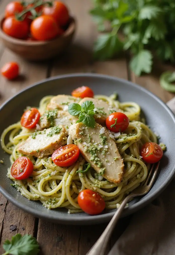 Easy Recipes with Chicken You Can Make in 30 Minutes - 11. Chicken Pesto Pasta