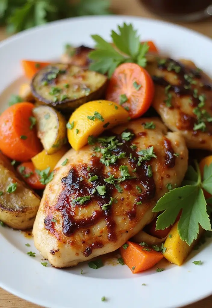 Easy Recipes with Chicken You Can Make in 30 Minutes - 5. Balsamic Chicken with Vegetables