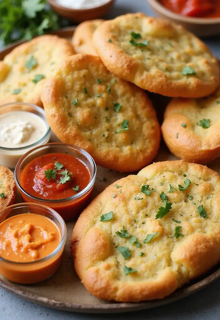Garlic Bread Recipe – Crispy, Buttery, and Irresistible - 9. Garlic Fry Bread with Dipping Sauces