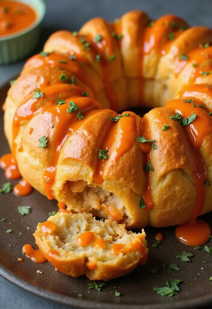 Savory Monkey Bread Recipe – Sweet, Sticky Pull-Apart Treats - 9. Buffalo Chicken Monkey Bread