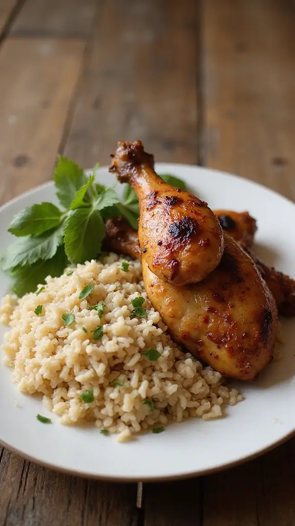 Sticky Rice Recipe: Traditional Comfort with a Chewy Twist - 10. Savory Sticky Rice with Grilled Chicken