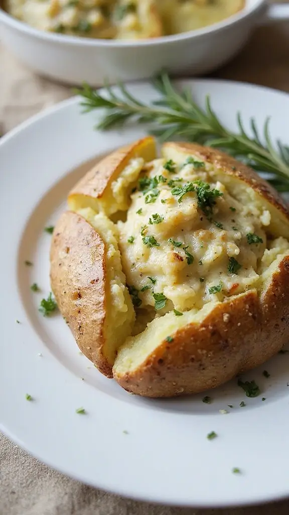 Twice Baked Potato Recipe: Rich, Cheesy, and Loaded with Flavor! - 5. Herb & Garlic Twice Baked Potatoes