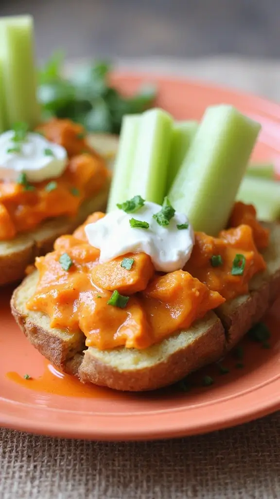 Twice Baked Potato Recipe: Rich, Cheesy, and Loaded with Flavor! - 7. Buffalo Chicken Twice Baked Potatoes