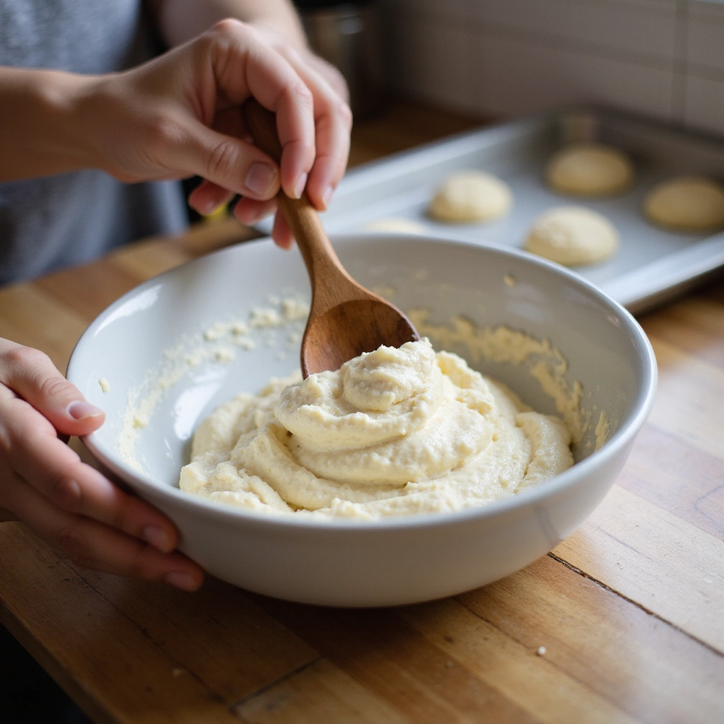 Light and Fluffy Cloud Bread Recipe - Step 6: Scoop the Mixture