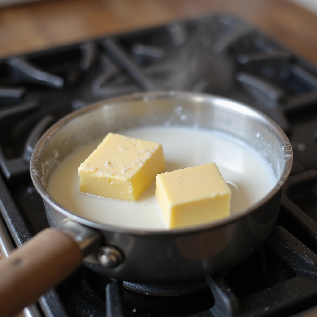 Soft and Fluffy Milk Bread Recipe - Step 3: Warm the Milk and Butter