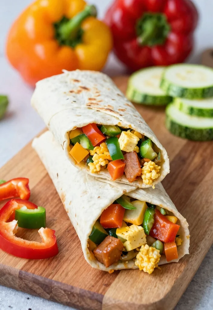 16 Healthy Breakfast Burritos for Freezer Meal Prep - 15. Turkey and Vegetable Breakfast Burrito 1