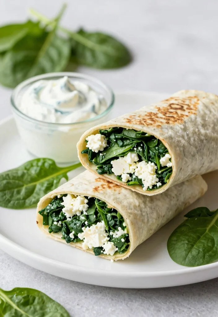 16 Healthy Breakfast Burritos for Freezer Meal Prep - 2. Spinach and Feta Breakfast Burrito 1