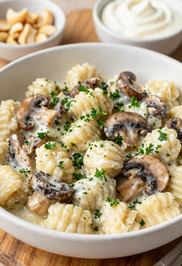 17 Vegan Gnocchi Recipes: Creamy, Cheesy and So Satisfying - 1. Creamy Vegan Mushroom Gnocchi 1