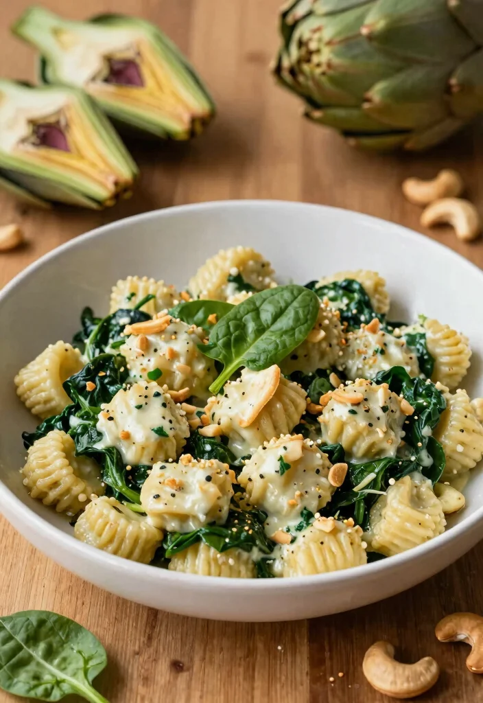 17 Vegan Gnocchi Recipes: Creamy, Cheesy and So Satisfying - 15. Spinach and Artichoke Gnocchi 1