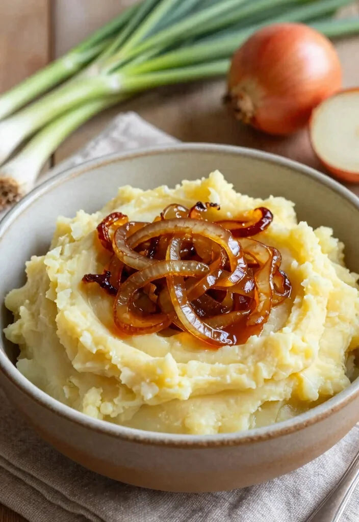 17 Vegan Mashed Potato Recipes Better Than The Original - 17. Vegan Mashed Potatoes with Caramelized Onions 1