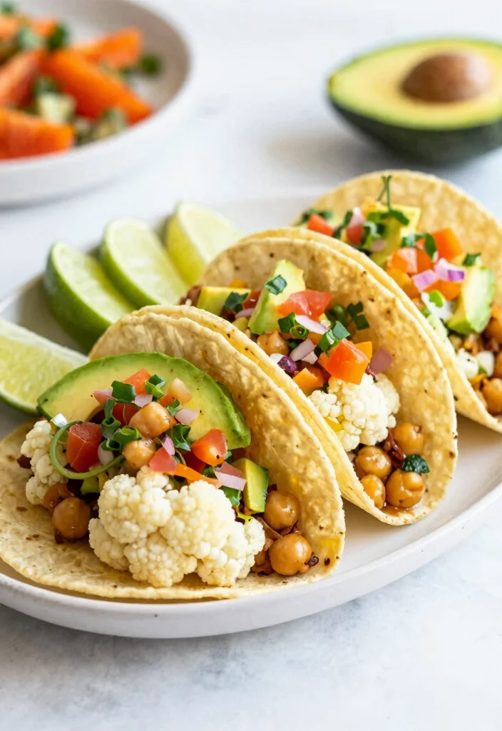 18 Freezer-Friendly Vegetarian Meals Everyone Will Love - 12. Cauliflower and Chickpea Tacos 1