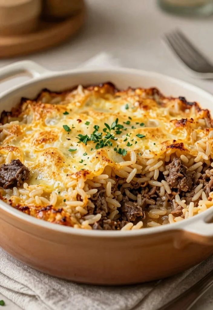 18 Ground Beef Crockpot Freezer Meals on a Budget - 14. Beef and Rice Casserole 1