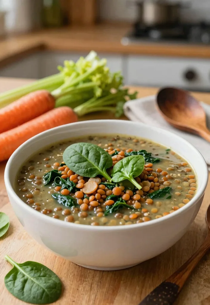18 High-Protein Freezer Meals for Healthy Eating - 3. Lentil and Spinach Soup 1