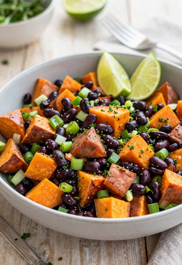 18 High-Protein Raw Vegan Recipes (No Cooking Required) - 15. Sweet Potato & Black Bean Salad 1