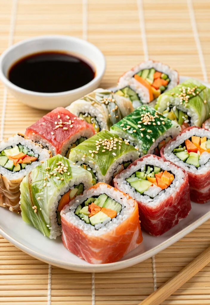 18 High-Protein Raw Vegan Recipes (No Cooking Required) - 6. Raw Vegan Sushi Rolls 1