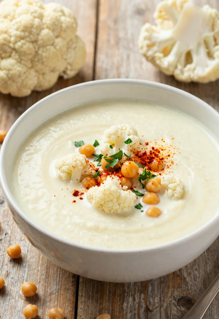 18 High-Protein Vegan Soups You Won't Believe Are Plant-Based - 13. Cauliflower and Chickpea Soup 1
