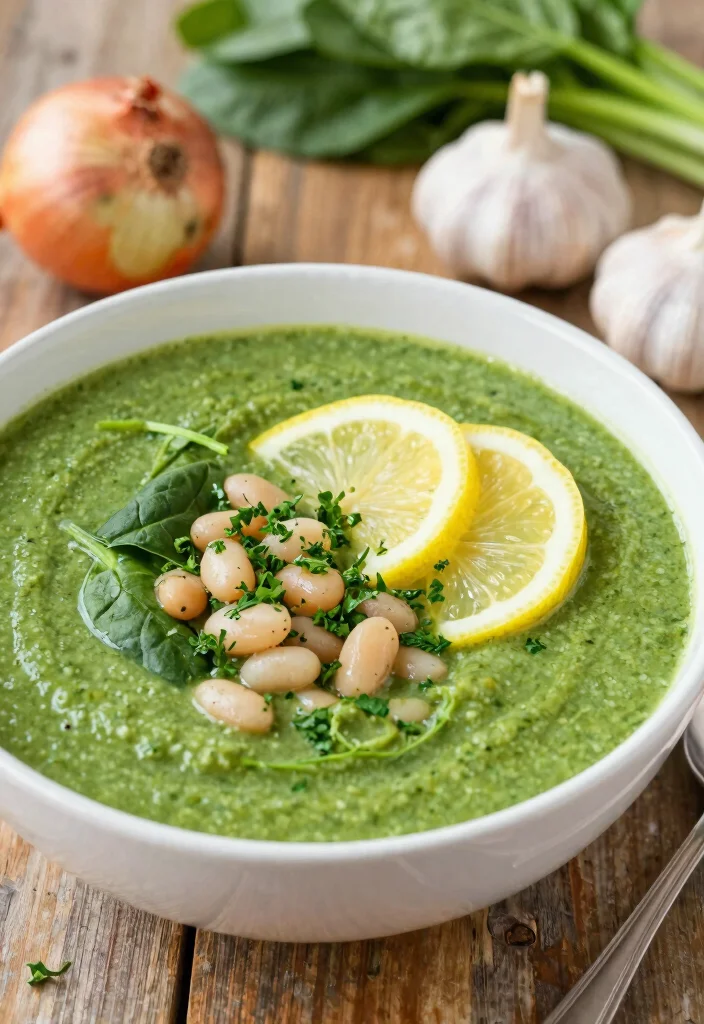 18 High-Protein Vegan Soups You Won't Believe Are Plant-Based - 14. Spinach and White Bean Soup 1