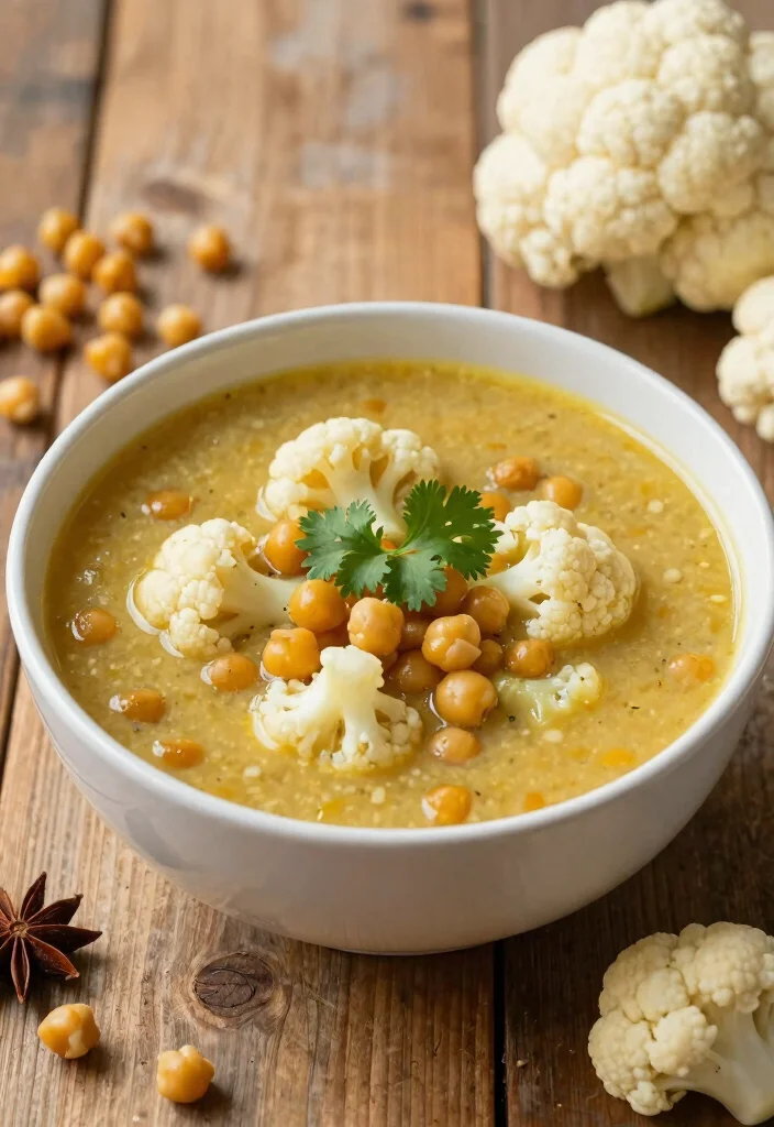 18 High-Protein Vegan Soups You Won't Believe Are Plant-Based - 18. Curried Cauliflower and Chickpea Soup 1