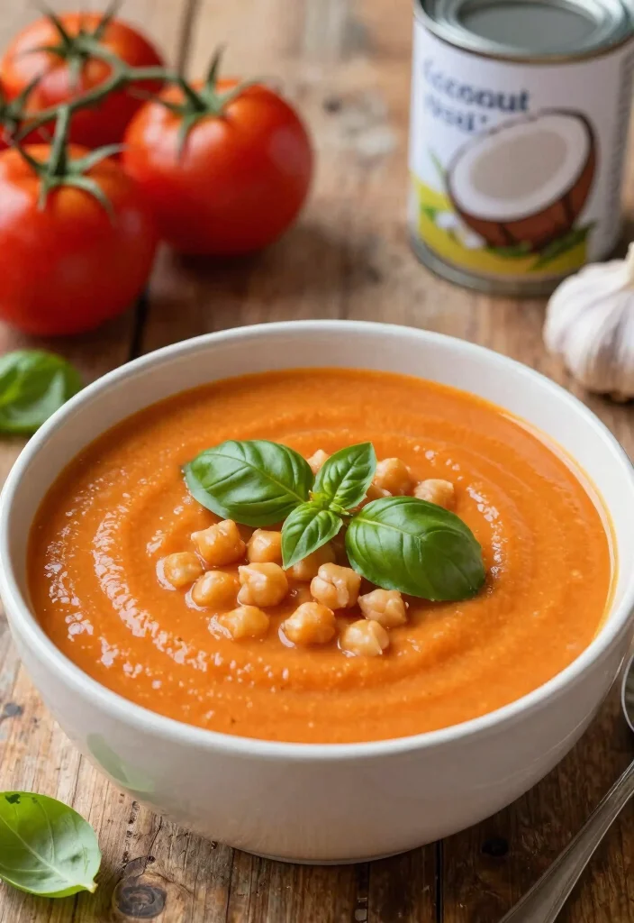 18 High-Protein Vegan Soups You Won't Believe Are Plant-Based - 2. Creamy Tomato & Chickpea Soup 1