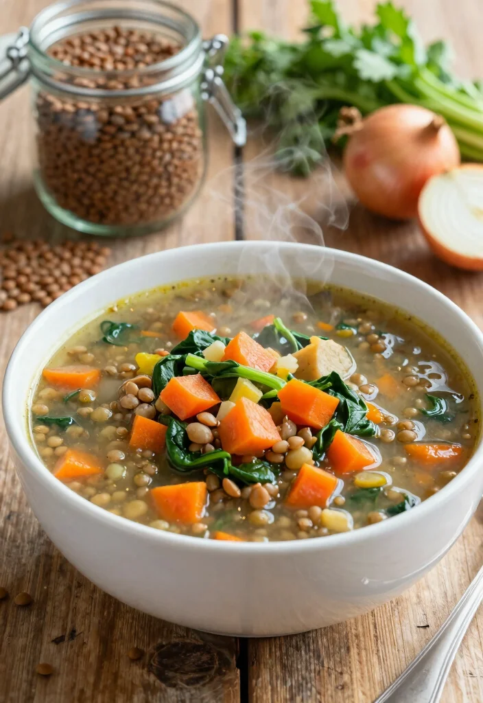 18 High-Protein Vegan Soups You Won't Believe Are Plant-Based - 3. Lentil Vegetable Soup 1
