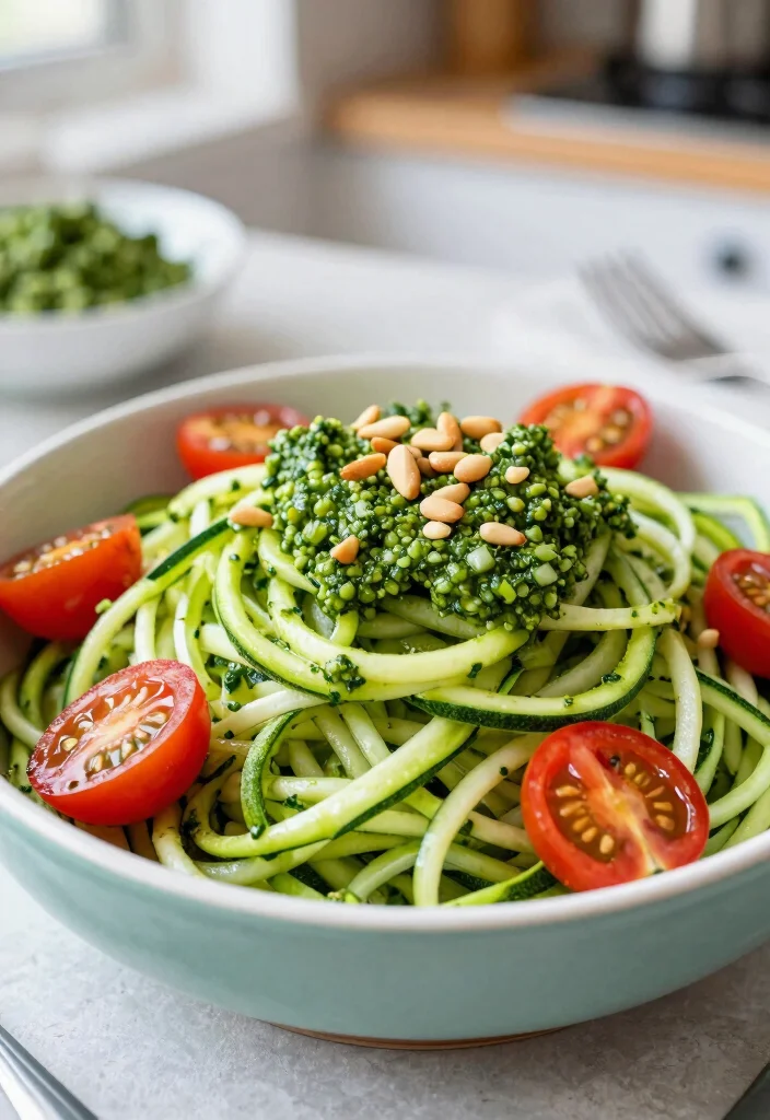 20 Easy Vegan Meal Prep Recipes to Save Time and Money - 11. Zucchini Noodles with Pesto 1