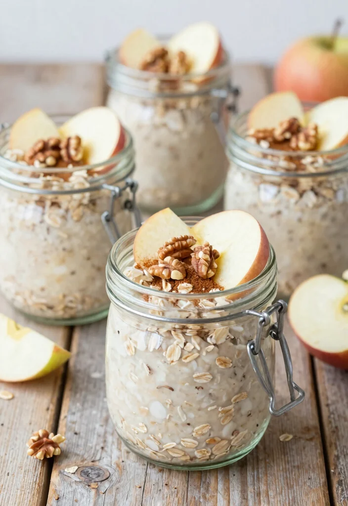 20 Easy Vegan Meal Prep Recipes to Save Time and Money - 16. Apple Cinnamon Overnight Oats 1