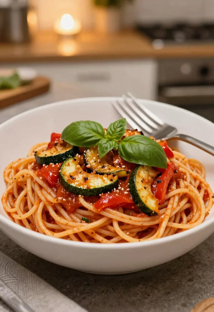 20 Easy Vegan Meal Prep Recipes to Save Time and Money - 9. Spaghetti with Marinara and Veggies 1