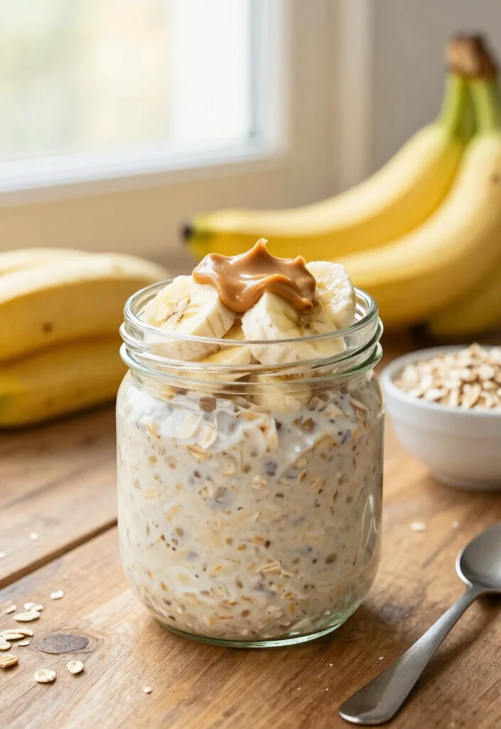 20 Gluten-Free Vegan Breakfast Recipes to Start Right - 3. Peanut Butter Banana Overnight Oats 1