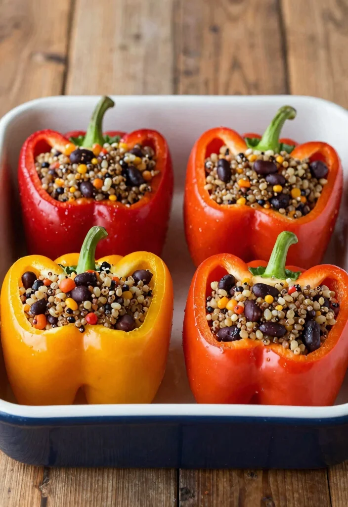 20 Healthy High-Protein Vegan Recipes for Strong Bodies - 16. Vegan Stuffed Peppers 1