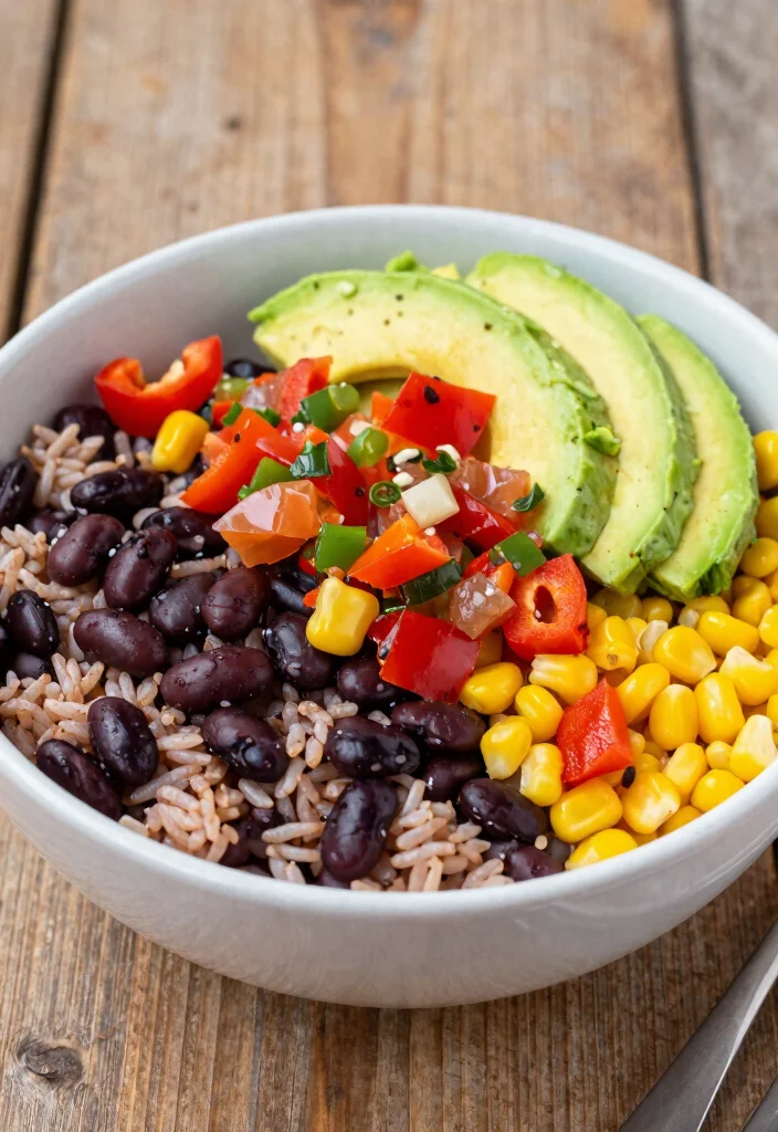 20 Healthy High-Protein Vegan Recipes for Strong Bodies - 18. Rice and Bean Bowl 1