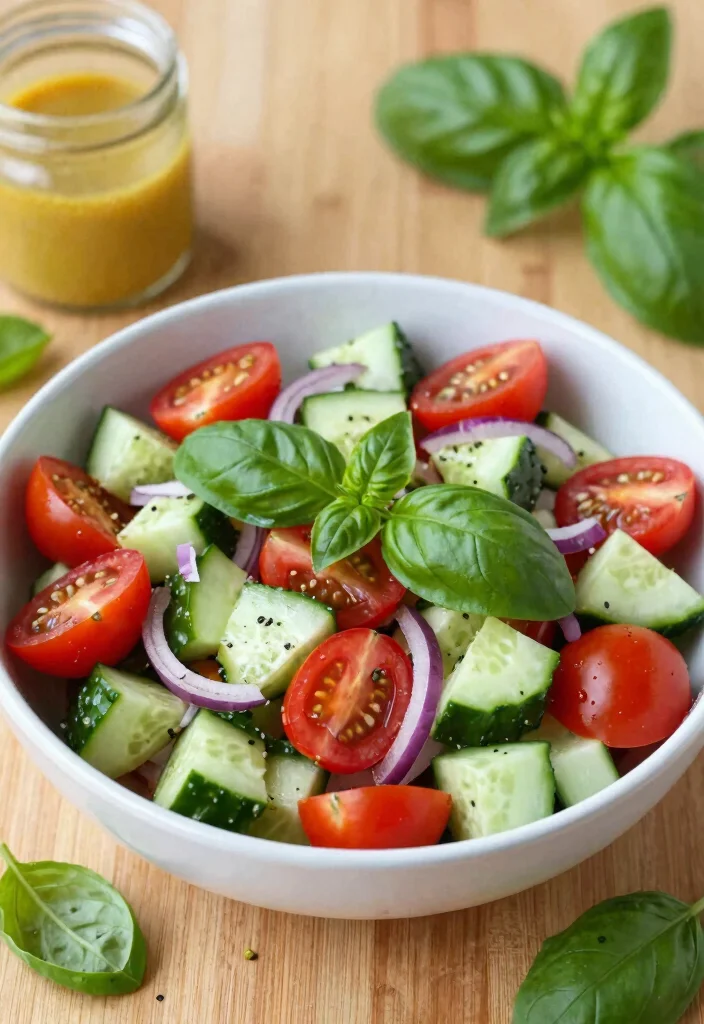 20 High-Protein Vegan Salads for a Filling Meal - 13. Cucumber & Tomato Salad 1