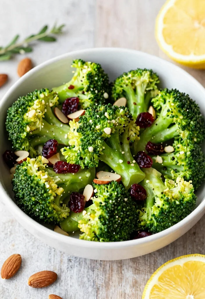 20 High-Protein Vegan Salads for a Filling Meal - 15. Broccoli & Almond Salad 1