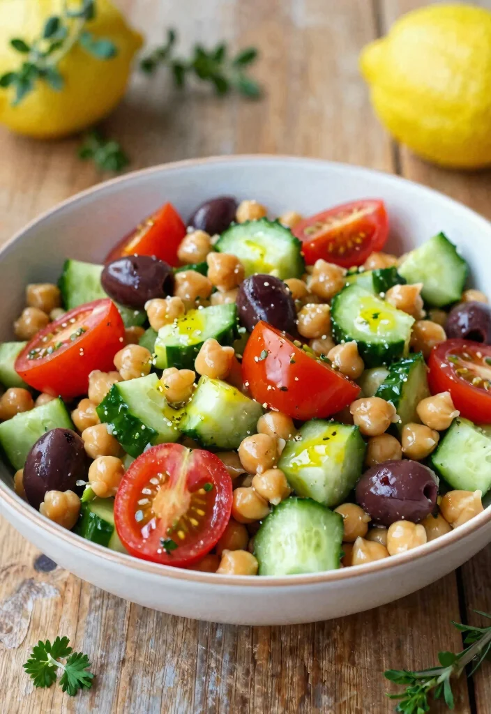 20 High-Protein Vegan Salads for a Filling Meal - 4. Mediterranean Chickpea Salad 1