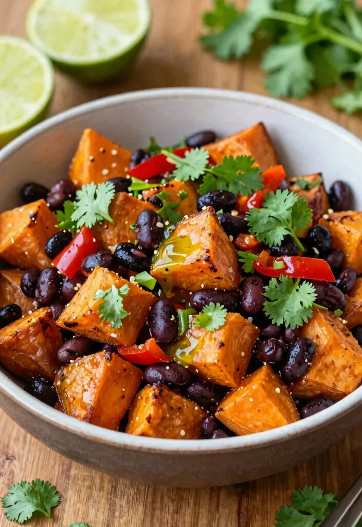 20 High-Protein Vegan Salads for a Filling Meal - 6. Sweet Potato & Black Bean Salad 1