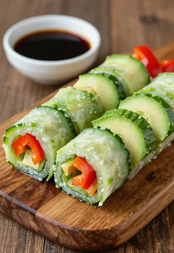 20 Raw Vegan Recipes You Can Make in 20 Minutes - 18. Cucumber Avocado Rolls 1