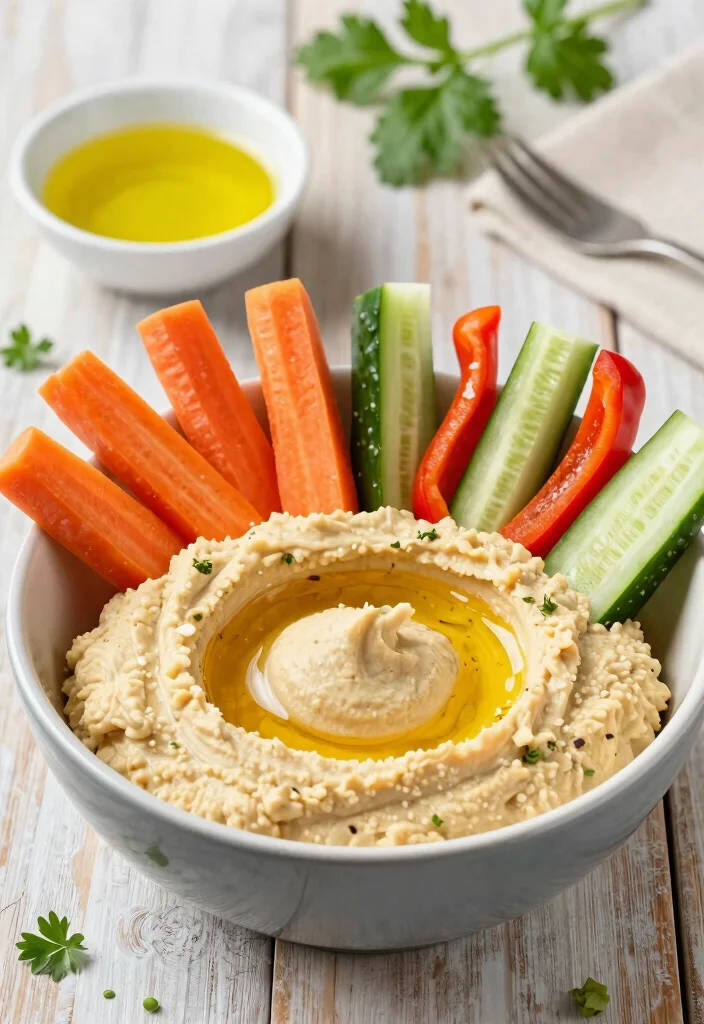 20 Raw Vegan Recipes You Can Make in 20 Minutes - 5. Spicy Hummus with Veggie Sticks 1