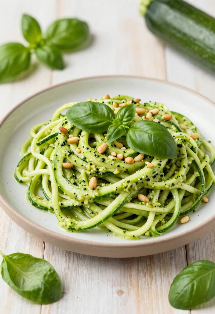 20 Raw Vegan Recipes You Can Make in 20 Minutes - 8. Zucchini Noodles with Avocado Pesto 1