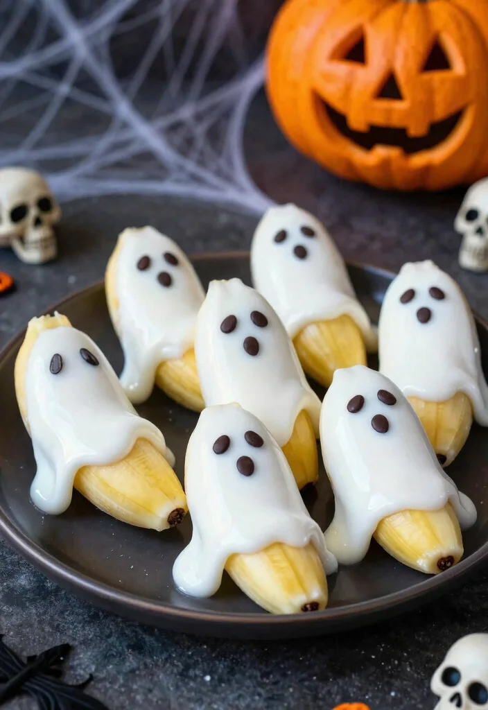 20 Spooky Vegan Halloween Treats Kids and Adults Love - 1. Ghostly Banana Pops 1