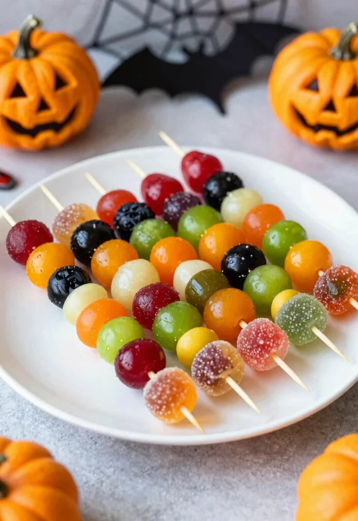20 Spooky Vegan Halloween Treats Kids and Adults Love - 16. Spooky Fruit Skewers 1